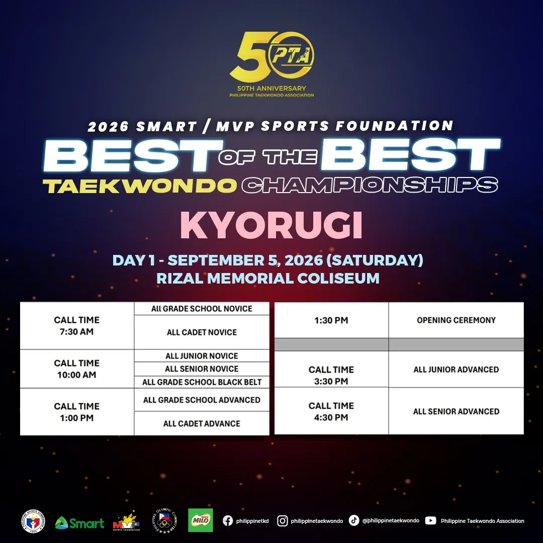 2026 Smart/MVP Best of the Best Championships — Match Schedule